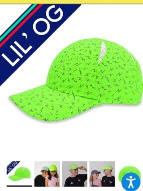SPRINTS Lil OG Lightning Bolt Flash Adjustable Running Hat Neon Green